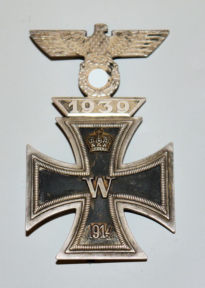 Kreuz Auktionen Heidelberg Klasse in – 800er 1054-Eisernes Wiederholungsspange, 1914 mit angebrachter in – K&K 1. EK Silber